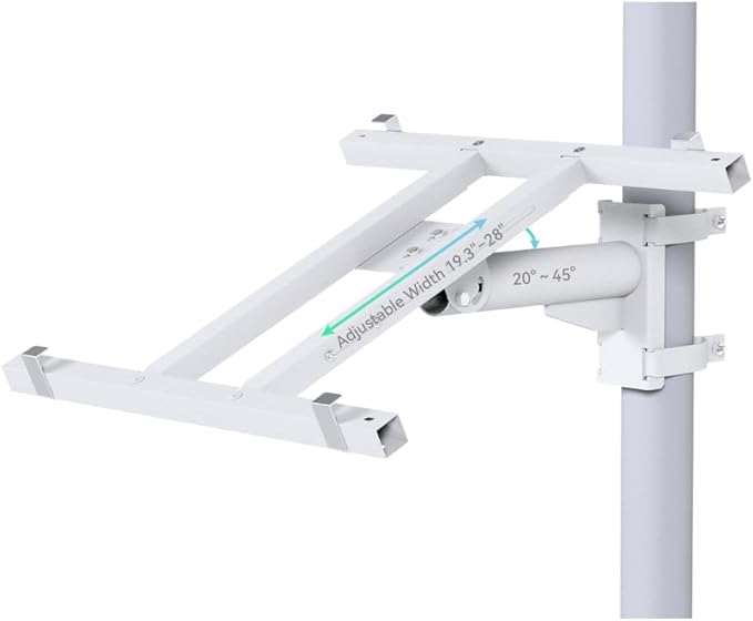 LINOVISION Pole Mount Bracket for Solar Panel 50W to 150W, Solid Galvanized Steel Structure and Adjustable Tilt Angle