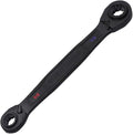 KLEIN TOOLS 68215 4-in-1 Reversible Ratchet Wrench, Box Wrench, SAE Hex Sizes 1/2, 9/16, 5/8, 3/4-Inch, 90-Tooth Ratchet, Pass-Through Design