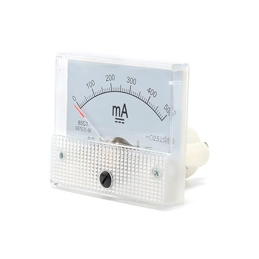 85C1 DC Pointer Ammeter Analog Meter 500MA Rectangle Panel Mounted Current Meter Ammeter Tester 0-500 mA DC 85C1 65 * 56MM 2.5 Accuracy