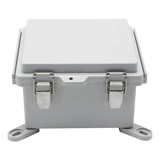 ABS Electric Junction Box, IP67 Weatherproof Electrical Boxes, Hinged Clear Cover Outdoor Waterproof Plastic Enclosure Box with Lock, Small Dustproof Case 5.9×5.9×3.5 inch(150×150×90mm)