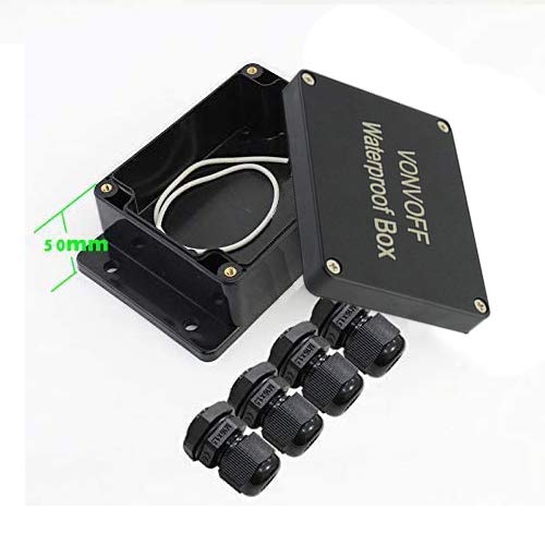 Electrical Box, Universal Junction Box,Dustproof Waterproof IP65 ABS Plastic Box,Enclosure with Fixed Hole and 4pcs x M16 Cable Gland,3.94 x 2.68 x 1.97 inch (100 x 68 x 50 mm)(White)