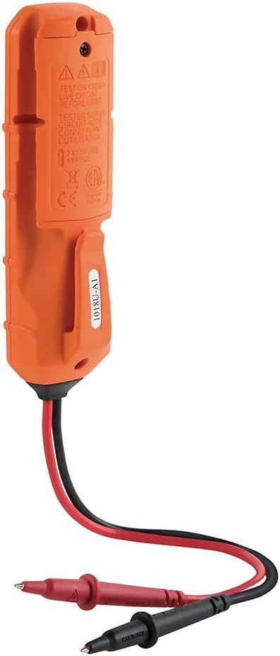 Klein Tools ET40 Digital AC/DC Voltage Tester, 12-240V AC, 1.5-24V DC, LED Illumination, DC Polarity, Auto Off, CAT III 250V-Class 2- Double Insulation, IP41 Dust and Water Resistant