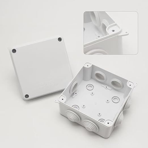 Electrical Junction Box IP65 Dustproof Waterproof ABS Plastic Project Enclosure for Electronics (100x100x70)