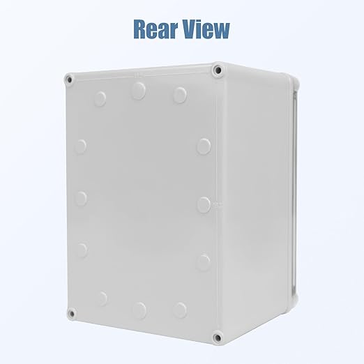 LeMotech Junction Box IP67 Waterproof Dustproof Electrical Box Project Box DIY Enclosure Gray with Transparent Clear Cover, External Size 7.9x5.9x5.1in (200x150x130mm)