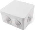 Sunnyglade ABS Plastic Electrical Junction Box IP55 Waterproof Universal Outlet Box Durable Outdoor Electrical Gang Box White （3.4 x 3.4 x 2 inch）