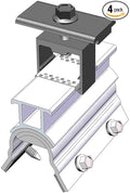 4 RH Mid Clamp MageBracket RH Mouting Kits for R-Panel Trapezoidal Metal Roof Solar Panel Module Mounting Racking Installation
