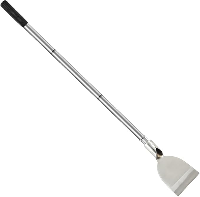 Floor Scraper Tool, Garden Flat Shovel, Razor Blade Paint Scrapers for Wallpaper Sticker Removal, Tile Gum Glue Stains Cleaning Tools, Snow Shovel for Driveway-Stainless Steel Long Handle