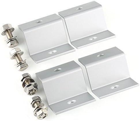F-ber 1 Set (4pcs) Solar Panel Mounting Hardware Z Type Bracket Aluminum W/Stainless Bolt for RV Boat Off Grid 38mm Width Solar Panels (38 * 25 * 27mm/1.49"*0.98"*1.06")