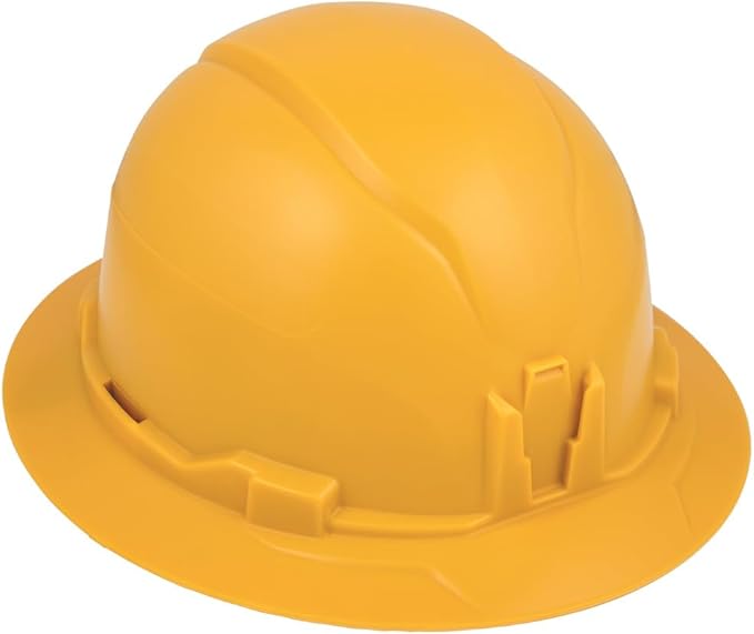 Klein Tools Hard Hat, Non-Vented Full Brim Style, Padded, Self-Wicking Odor-Resistant Sweatband, Tested up to 20kV