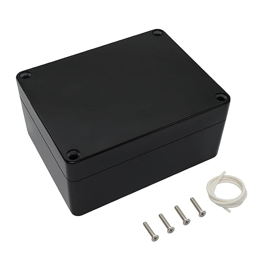 LeMotech Project Box ABS Plastic IP65 Waterproof Dustproof Electrical Junction Box Outdoor Enclosure for Electronics Black 4.5 x 3.5 x 2.1 inch(115 x 90 x 55 mm)(Pack of 1)