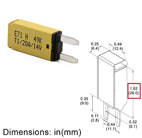 12V 20A Mini ATM Fuse Circuit Breaker Auto Reset Blade Fuses Low Profile for Car RV Truck Solar Boat Motors - UL Certified - 20 Amp Thermal Circuit Breakers 12 Volt DC- Pack of 3