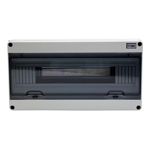 18 Din Rail Power Distribution Box Circuit Breaker Protector Cover Electrical Distribution Boxes Lid Gray with Terminal and DIN Rail for Miniature Circuit Breaker