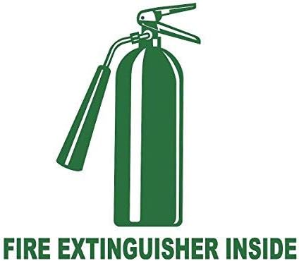 Fire Extinguisher Inside w/Symbol Trucking Business Vinyl Decal Sticker Green
