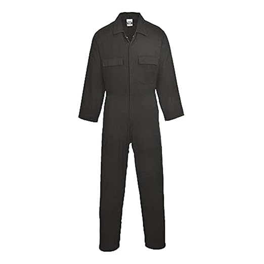 Portwest S998 Men's Work Coveralls 100% Cotton - Protective Overalls Durable Workwear Boiler Suit for Mechanics Warehouse Garages DIY Black, 3X-Large