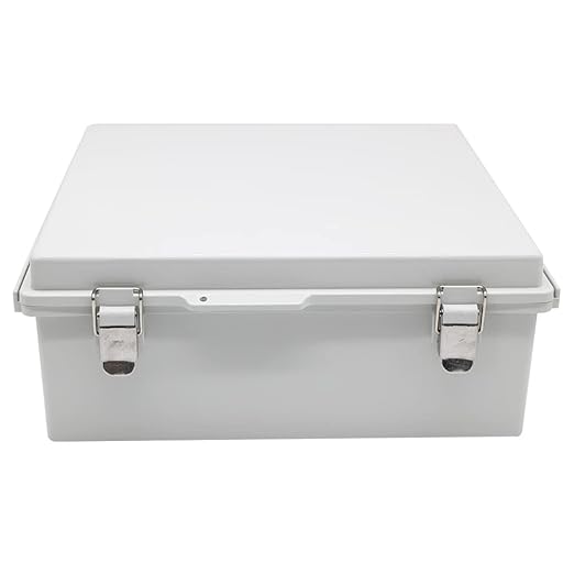 Large Hinged Cover Junction Box with Mounting Plate, Project Boxes Waterproof DIY Outdoor Electrical Enclosure, Low Voltage ABS Dustproof Case 13×13×5.1 inch(330×330×130mm)
