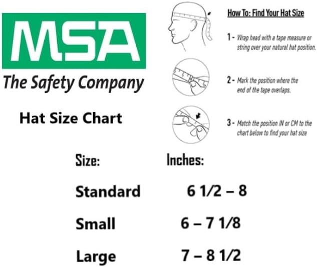 MSA V-Gard Full-Brim Hard Hat with Suspension - Polyethylene Shell, Superior Impact Protection and Self Adjusting Crown Straps - Standard Size Hard Hat
