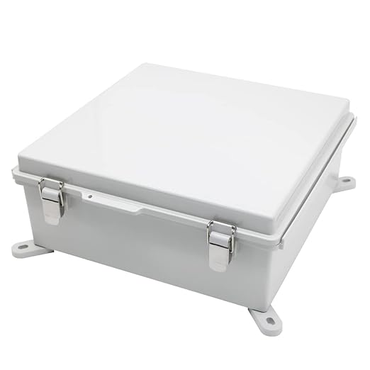 Large Hinged Cover Junction Box with Mounting Plate, Project Boxes Waterproof DIY Outdoor Electrical Enclosure, Low Voltage ABS Dustproof Case 13×13×5.1 inch(330×330×130mm)