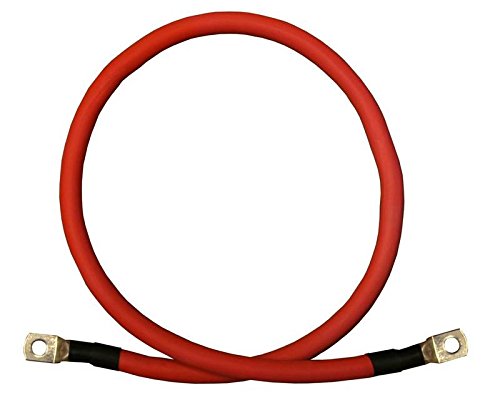 1/0 AWG Gauge Red + Black Pure Copper Battery Inverter Cables Solar, RV, Car, Boat 5 feet 3/8 in Lugs
