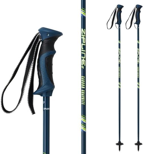 Zipline Lollipop 14.0 Graphite Carbon Composite Ski Poles – Lightweight, Durable, All-Mountain – Ergonomic Grip, Vibration Dampening, Ideal for Groomers and Freestyle. Choice of Skiers