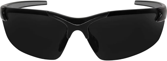 Edge Eyewear DZ116-G2 Zorge G2 Wrap-Around Safety Glasses, Anti-Scratch, Non-Slip, UV 400, Military Grade, ANSI/ISEA & MCEPS Compliant, 5.04" Wide, Black Frame / Smoke Lens, One Size