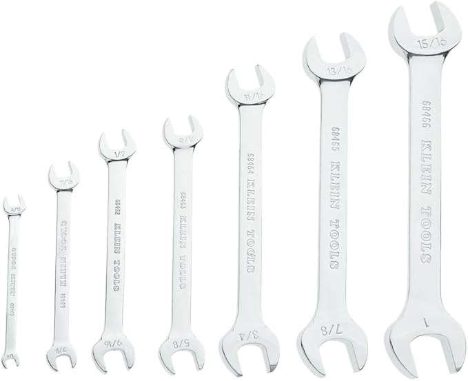 Klein Tools 68452 Open End SAE Wrench Set, 7-Piece With Rolling Pouch