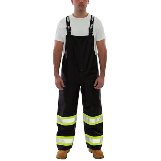 Tingley Icon O24123C Overalls, Large, Black/High Visibility Fluorescent Yellow-Green