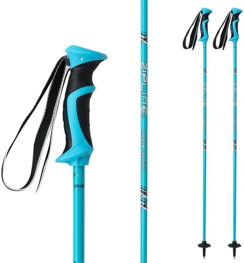 Zipline Lollipop 14.0 Graphite Carbon Composite Ski Poles – Lightweight, Durable, All-Mountain – Ergonomic Grip, Vibration Dampening, Ideal for Groomers and Freestyle. Choice of Skiers