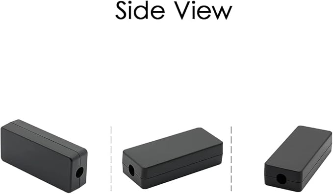 LeMotech 5Pcs ABS Plastic Electrical Project Case Power Junction Box, Project Box Black 2.4 x 1.0 x 0.6 inch (60 x 26 x 16 mm)