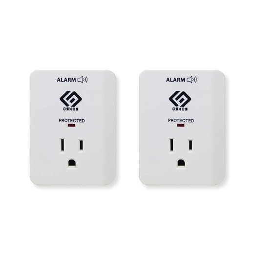 Surge Protector, 1080 Joules, 3-Prong Adapter, LED Indicator Light and Surge Failure Alarm, 2 Pack, UL Listed