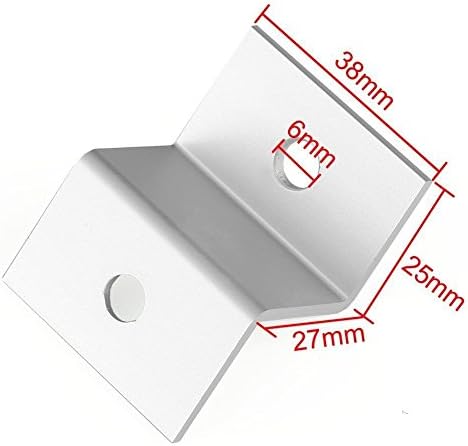 F-ber 1 Set (4pcs) Solar Panel Mounting Hardware Z Type Bracket Aluminum W/Stainless Bolt for RV Boat Off Grid 38mm Width Solar Panels (38 * 25 * 27mm/1.49"*0.98"*1.06")
