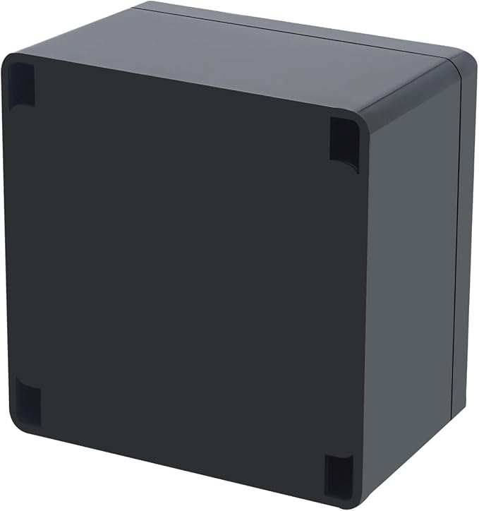 Project Box ABS Black Electrical Boxes IP65 Outdoor Waterproof Box Electronic Junction Box Power Enclosure with Cable Glands for DIY Project 4.72x4.72x2.95 inch (120x120x75mm)