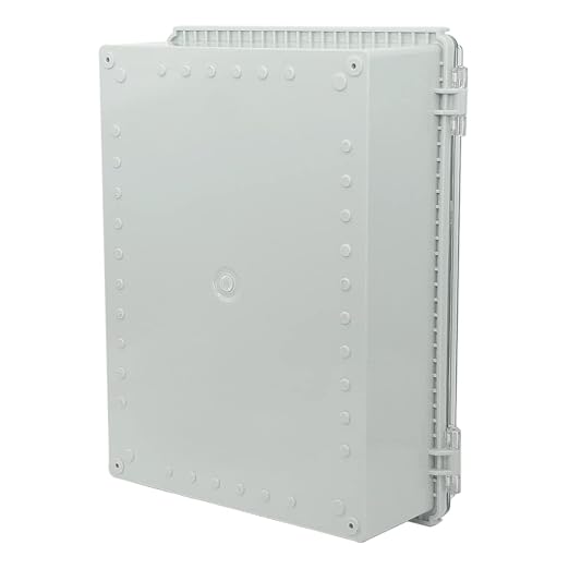 Zulkit Junction Box ABS Plastic Dustproof Waterproof IP67 Electrical Boxes Hinged Shell Outdoor Universal Project Enclosure Grey Clear Cover, Stainless Steel Buckles 15x11x5.1 Inch