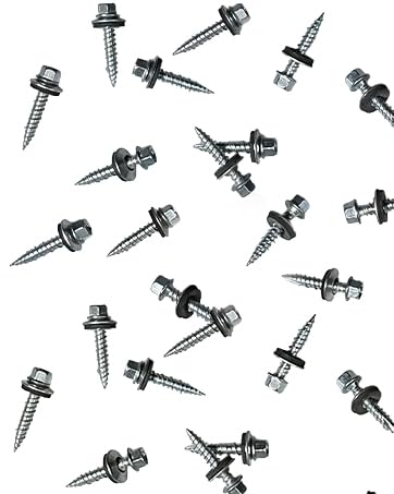 Metal Roofing Screws 10 x 1 Galvanized Hex Head Sheet Metal Screws, Metal to Wood Siding Screws, Self Tapping Screws with EPDM Washer for Corrugated Roofing (Silver-300Pcs)