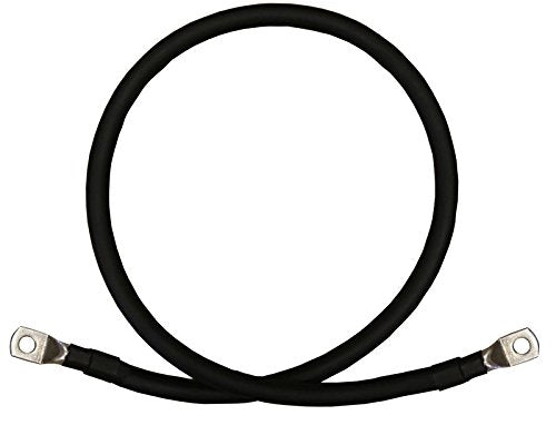 1/0 AWG Gauge Red + Black Pure Copper Battery Inverter Cables Solar, RV, Car, Boat 12 in 3/8 in Lugs