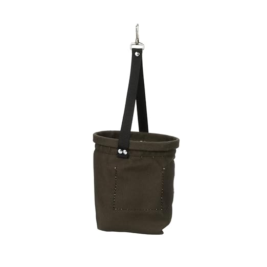 Klein Tools 5143 Canvas Tapered-Bottom Bag with Two Interior Pockets and a Snap Clip, Made of No. 10 Canvas