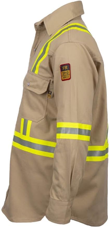 Flame Resistant High Visibility Hi Vis FR Shirt - 100% C - 7 oz
