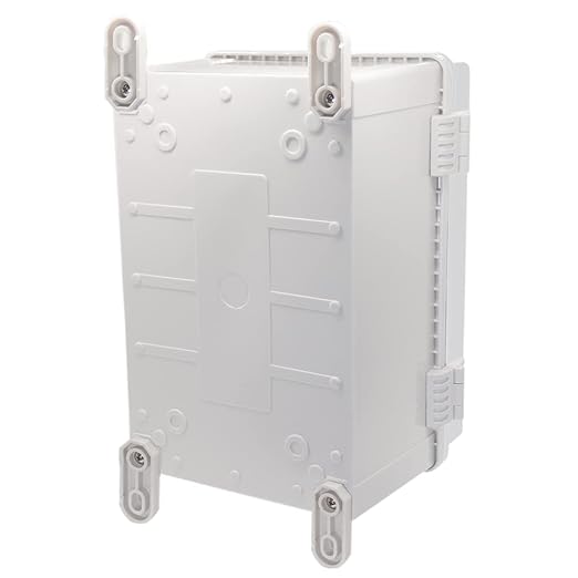 Zulkit Junction Box ABS Plastic Waterproof IP65 Electrical Boxes Hinged Shell Outdoor Universal Project Enclosure with Mounting Plate and Wall Brackets Grey 11.8 x 7.9 x 7.1 Inch