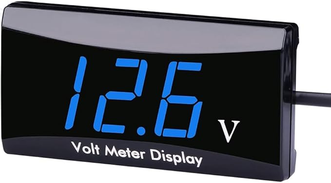 DC 12V Car Digital Voltmeter Gauge - AIMILAR LED Display Voltage Volt Meter for Car Motorcycle (Blue)