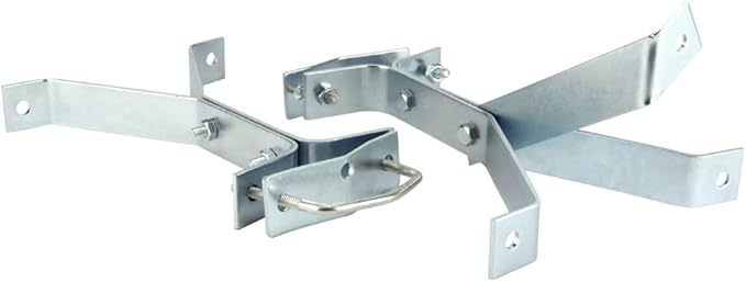Skywalker 8” Heavy-Duty Wall Mount Pair for TV Antenna Mast with (2) Brackets with Lag Bolts