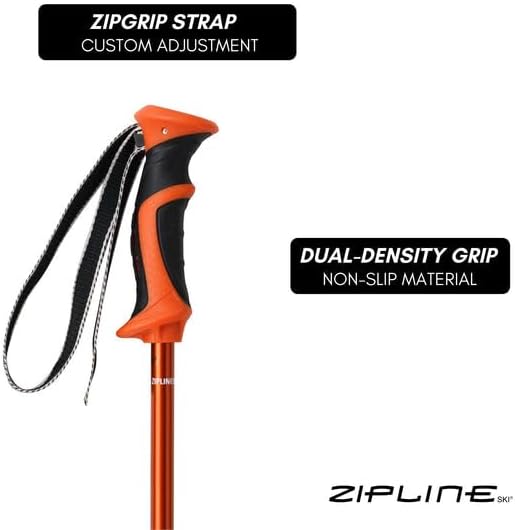 Zipline Lollipop 14.0 Graphite Carbon Composite Ski Poles – Lightweight, Durable, All-Mountain – Ergonomic Grip, Vibration Dampening, Ideal for Groomers and Freestyle. Choice of Skiers