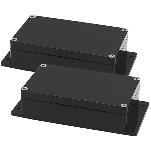 Zulkit Junction Box ABS Plastic Dustproof Waterproof IP65 Universal Electrical Boxes Project Enclosure with Fixed Ear Black 7.87 x 4.72 x 2.2 Inch (200 x 120 x 56 mm)(Pack of 2)