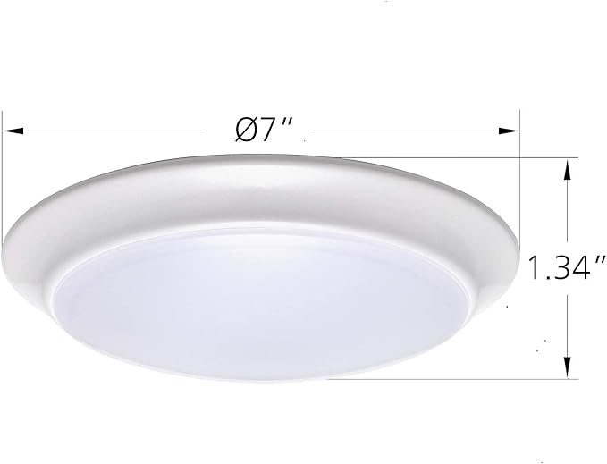 LIT-PaTH LED Flush Mount Ceiling Lighting Fixture, Dimmable 7 Inch 11.5W 900 Lumen, Aluminum Housing Plus PC Cover, Damp Location Rated for Bathroom, 4000K, 4-Pack