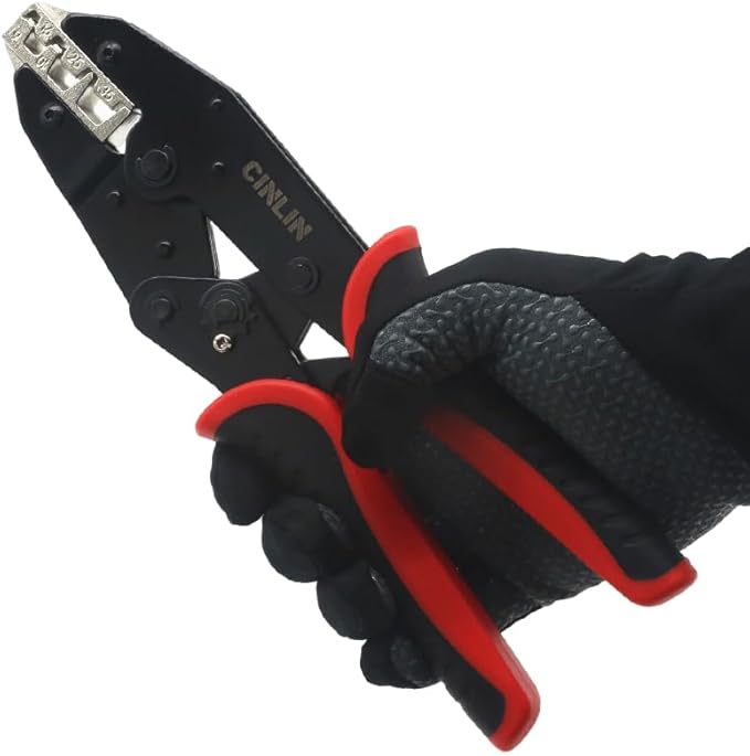 Crimping Tool for Sleeves Ferrule Terminals & Pin Cord End- Ratcheting Wire Crimpers - AWG 10-2 (6-35mm²) - Ratchet Terminal Crimper - Electrical Crimping Tool HS-35WF