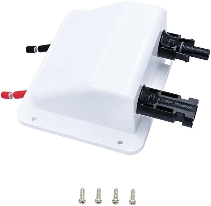 Solar Cable Entry Gland, IP68 UV Resistance Dual Cable Entry Housing for Solar Project on Rv, Boat,Camper,Van (with 0.33ft 10awg Cable)