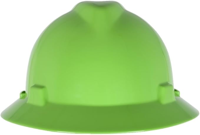 MSA V-Gard Full-Brim Hard Hat with Suspension - Polyethylene Shell, Superior Impact Protection and Self Adjusting Crown Straps - Standard Size Hard Hat