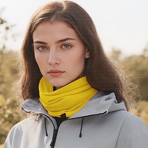 ACUSHLA 100% Merino Wool Neck Gaiter for Men & Women Ski Face Mask Winter Scarf Neck Warmer All Weather, Midweight Maple Leaf