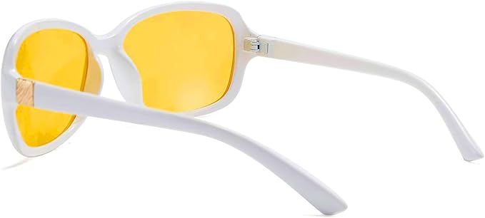 FEISEDY Classic Womens Night Glasses Driving Anti Glare Wrap Around Yellow Sunglasses B2548