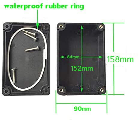 DIY Electrical Box,Universal Junction Box,Dustproof Waterproof IP67 ABS Plastic Box,Enclosure with Fixed Hole and 4pcs x M16 Cable Gland,6.2x3.5x1.8 inch (158 * 90 * 46mm)