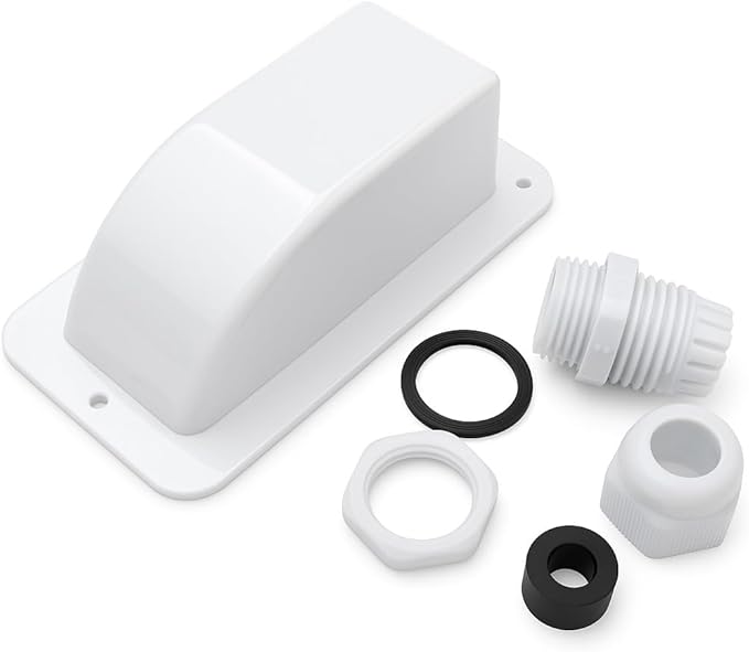 White Waterproof Solar Cable Entry Gland, Single Cable Entry Gland for All Cable Types 6mm² to 12mm² for Solar Panels on RV Camper Van Travel Trailer Boat Cabin (Pack of 2)
