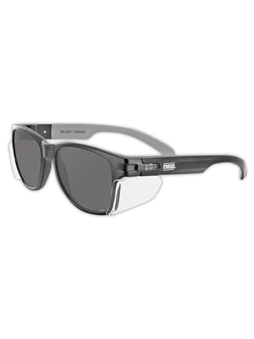 MAGID Y50 Safety Glasses, ANSI Z87.1, Anti-Fog UV Protection, 2 Pack Combo Lens 1 Clear 1 Gray, Side Shields, Black Frame, 2 Pairs
